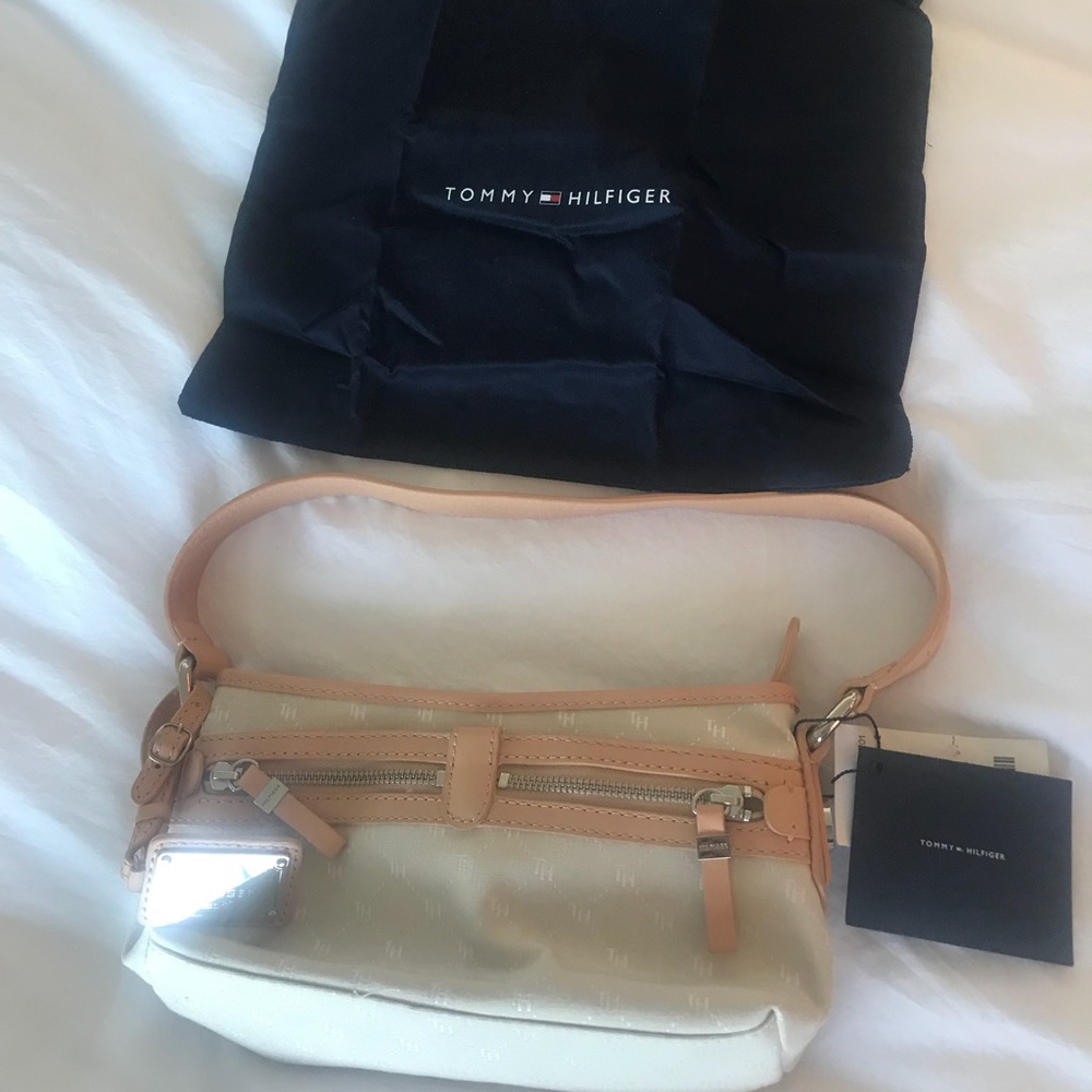 Ivory/Beige Tommy Hilfiger Small Shoulder Bag